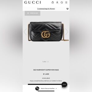 Authentic gucci GG Marmont super mini bag!!